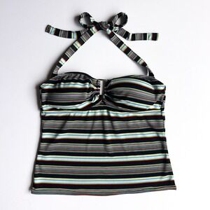 Y2K/90s Vintage Kenneth Cole Reaction Striped Halter Top